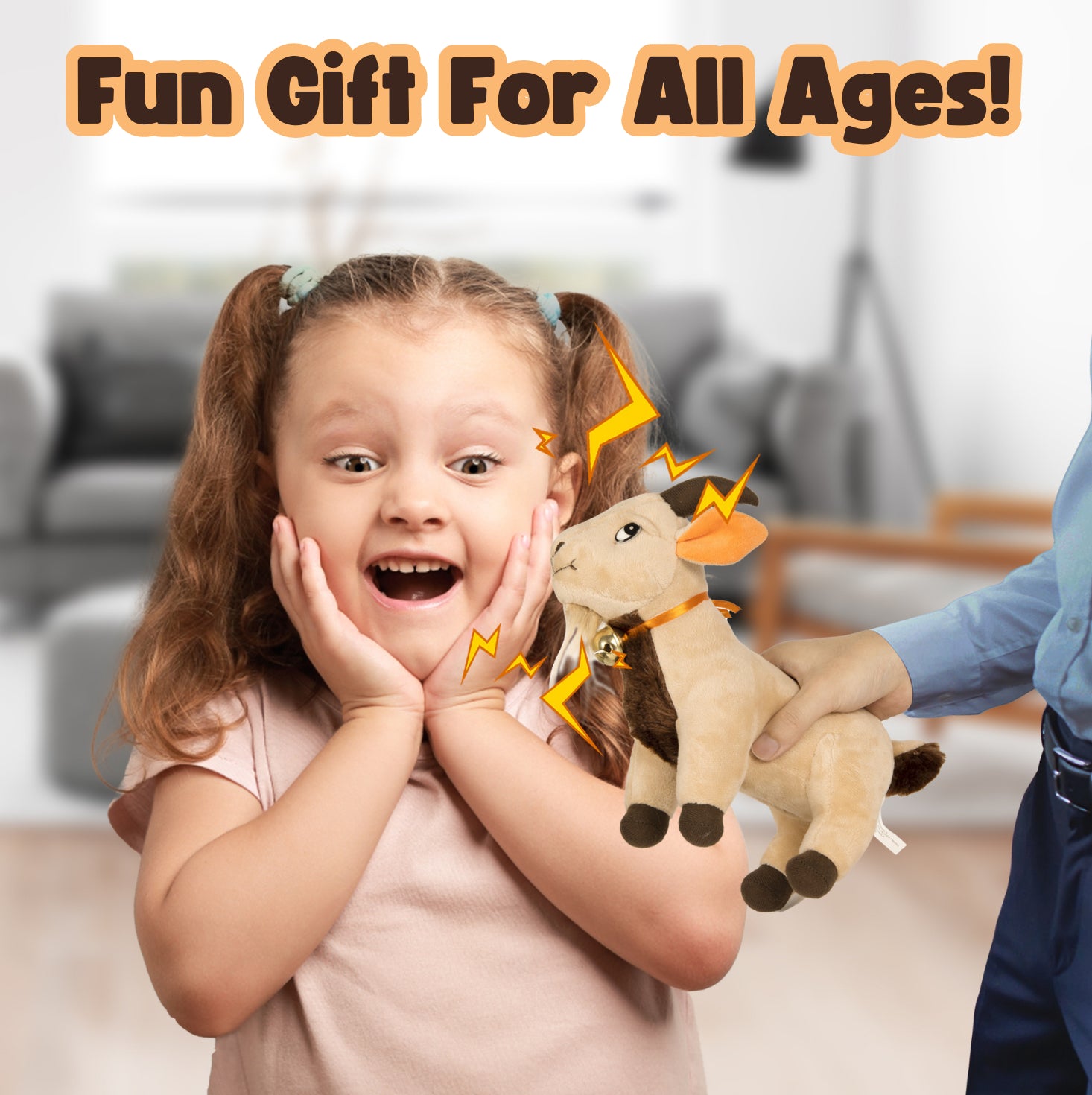 Screaming Goat Toy 11” Plush Desk Toy Makes Hilarious Screaming Soun