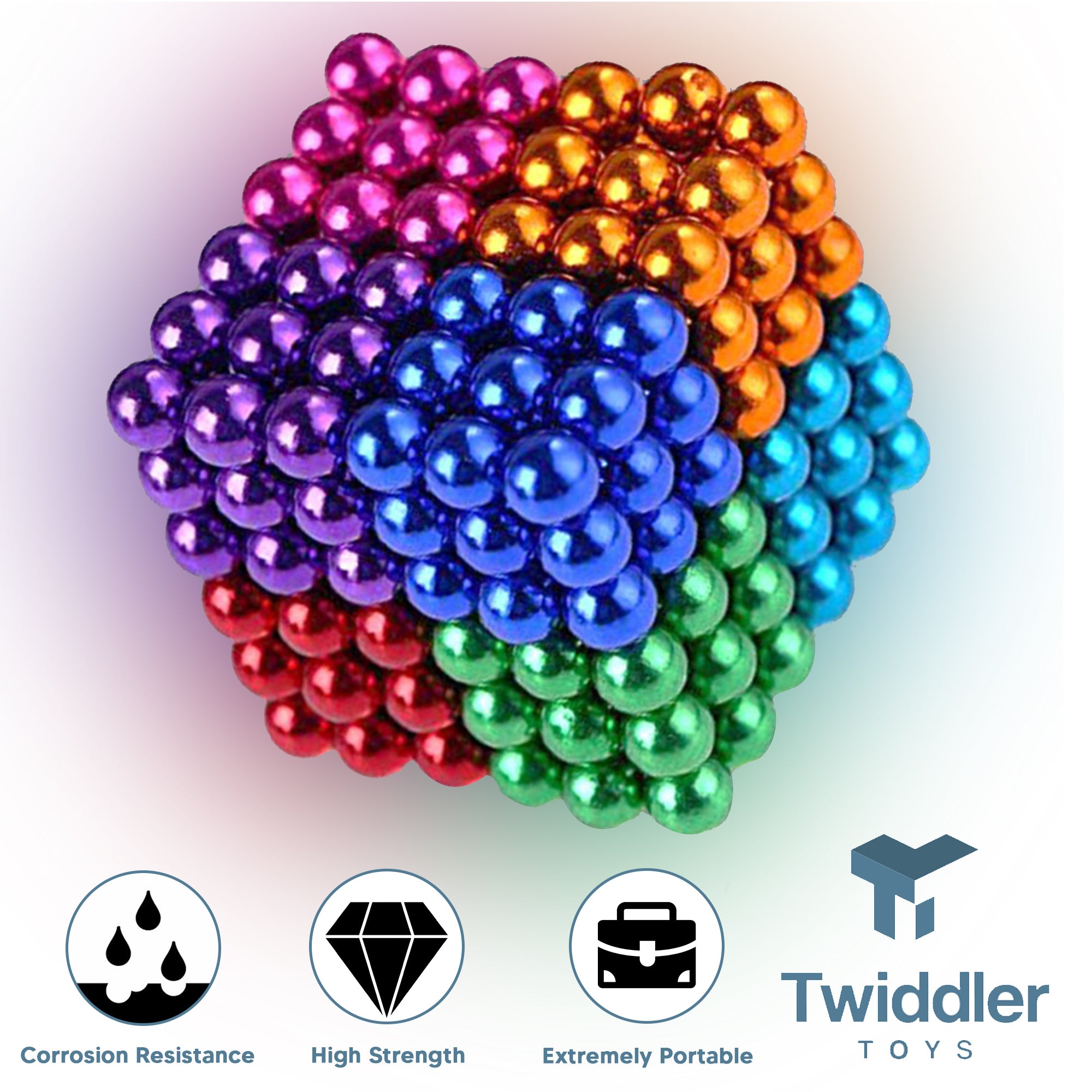 Tesseract Cassette: 864 Rainbow Neoballs 5mm Magnetic Balls